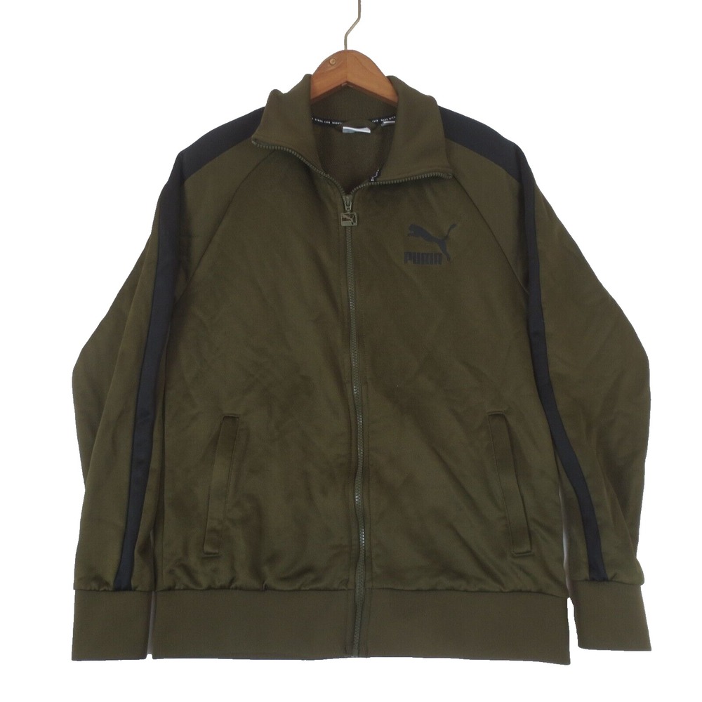 Puma Track Jacket Mens M Medium Green Full Zip Athletic
